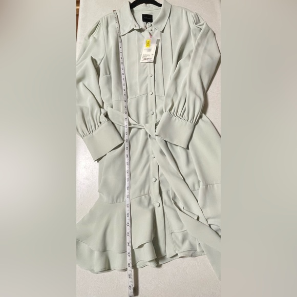 Alex Marie Women’s Jesse Long Sleeves Tie Waist Tiered Pleated Shirt Dress Sz 18 - Picture 12 of 14